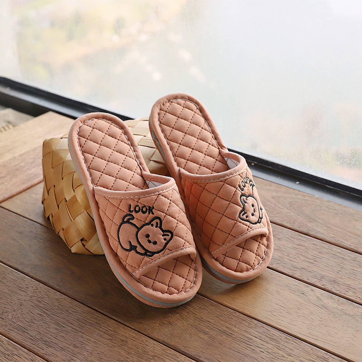 Cute Cat Cotton Handmade Thick Slippers