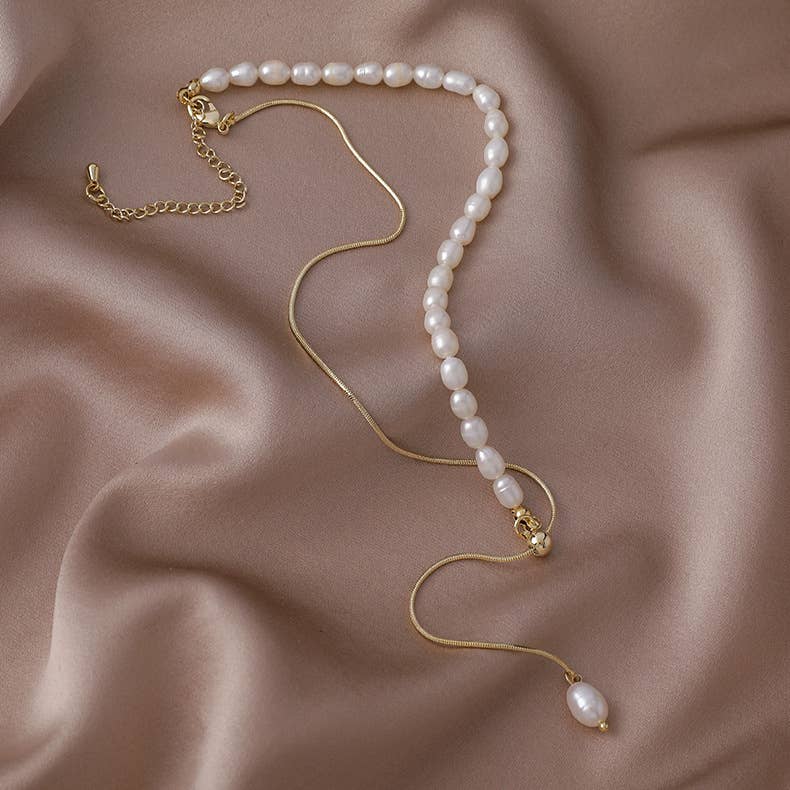 Baroque irregular retro freshwater pearl necklace