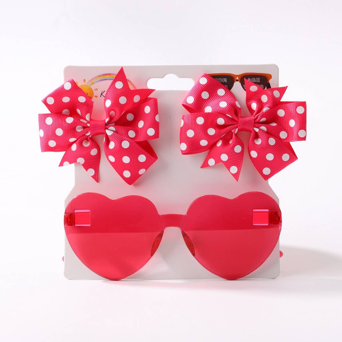 Kids Polka Dot Grosgrain Bow Hair Clip &Sunglasses