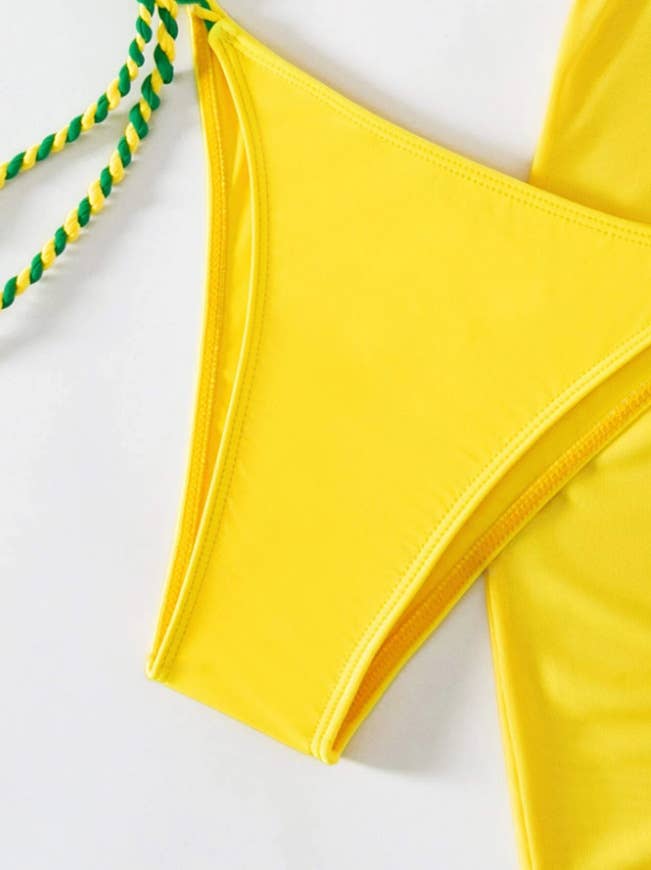 Fluorescent Bikini Set - Sexy Color Block Swimsuit