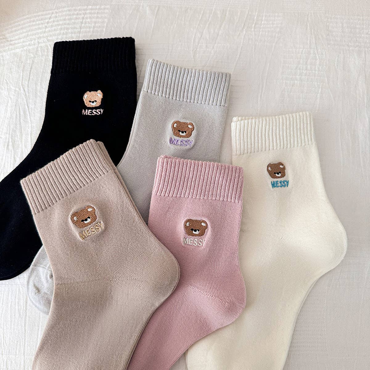 CARTOON MAILLARD LETTER STRIPED SOCKS_CWMS0959