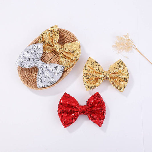 SEQUINED HANDMADE CHILDREN'S BOW HAIRPIN
