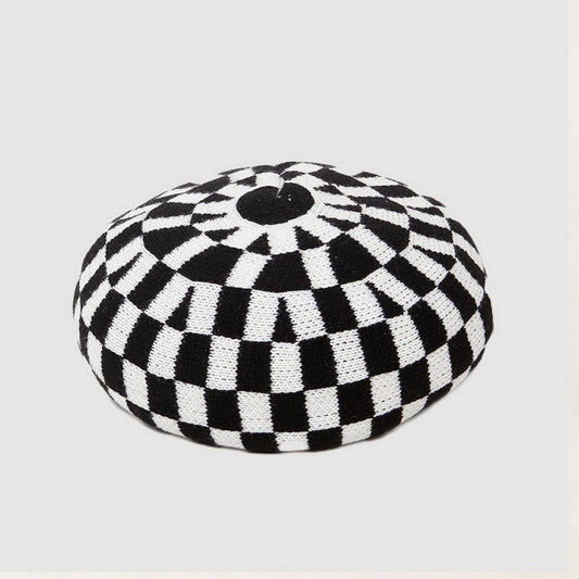 AUTUMN AND WINTER FASHION CHECKERBOARD BERET_CWAH1947