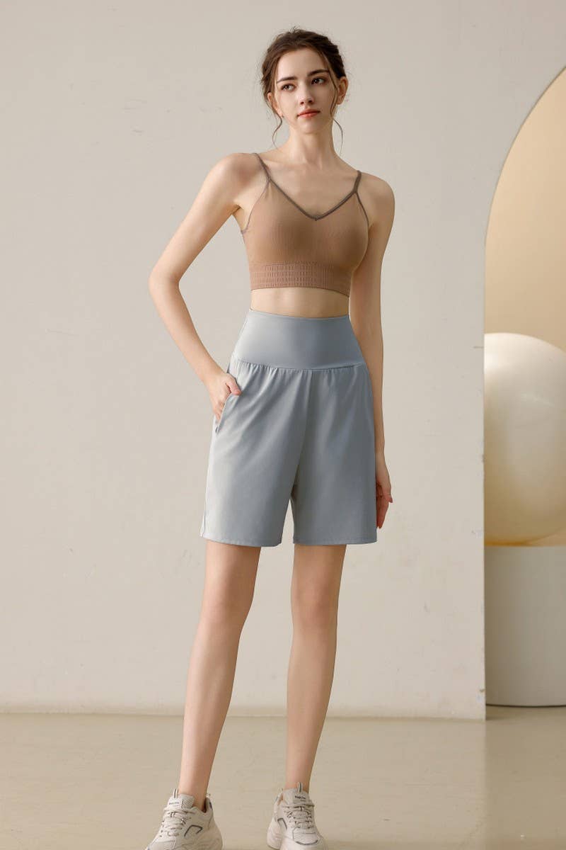 CWBSP0224_HIGH WAISTED YOGA CASUAL SPORTS SHORTS