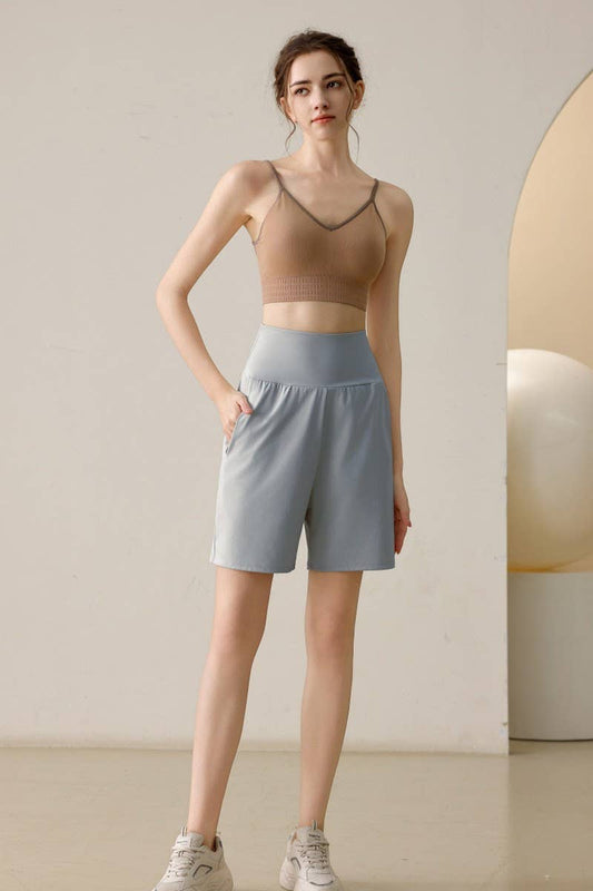 CWBSP0224_HIGH WAISTED YOGA CASUAL SPORTS SHORTS