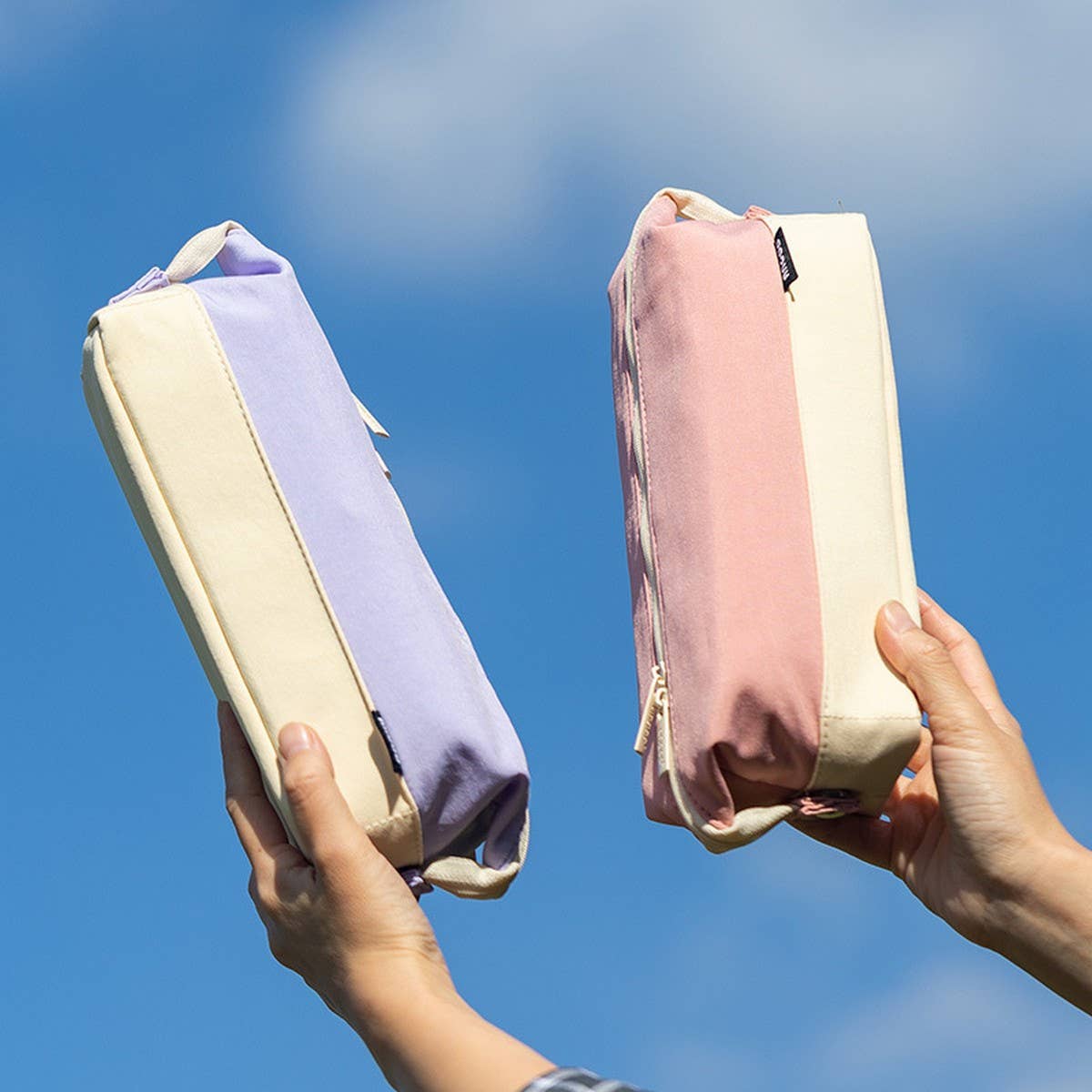 COLORBLOCK LARGE CAPACITY FOLDABLE PENCIL CASE