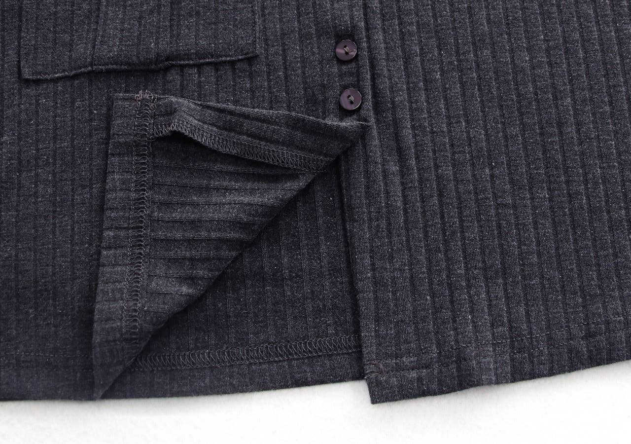 LAPEL LONG SLEEVE SLIMMING PULLOVER BASE