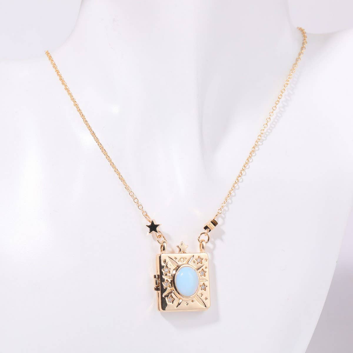 Heart Flower Album Pendant Necklace