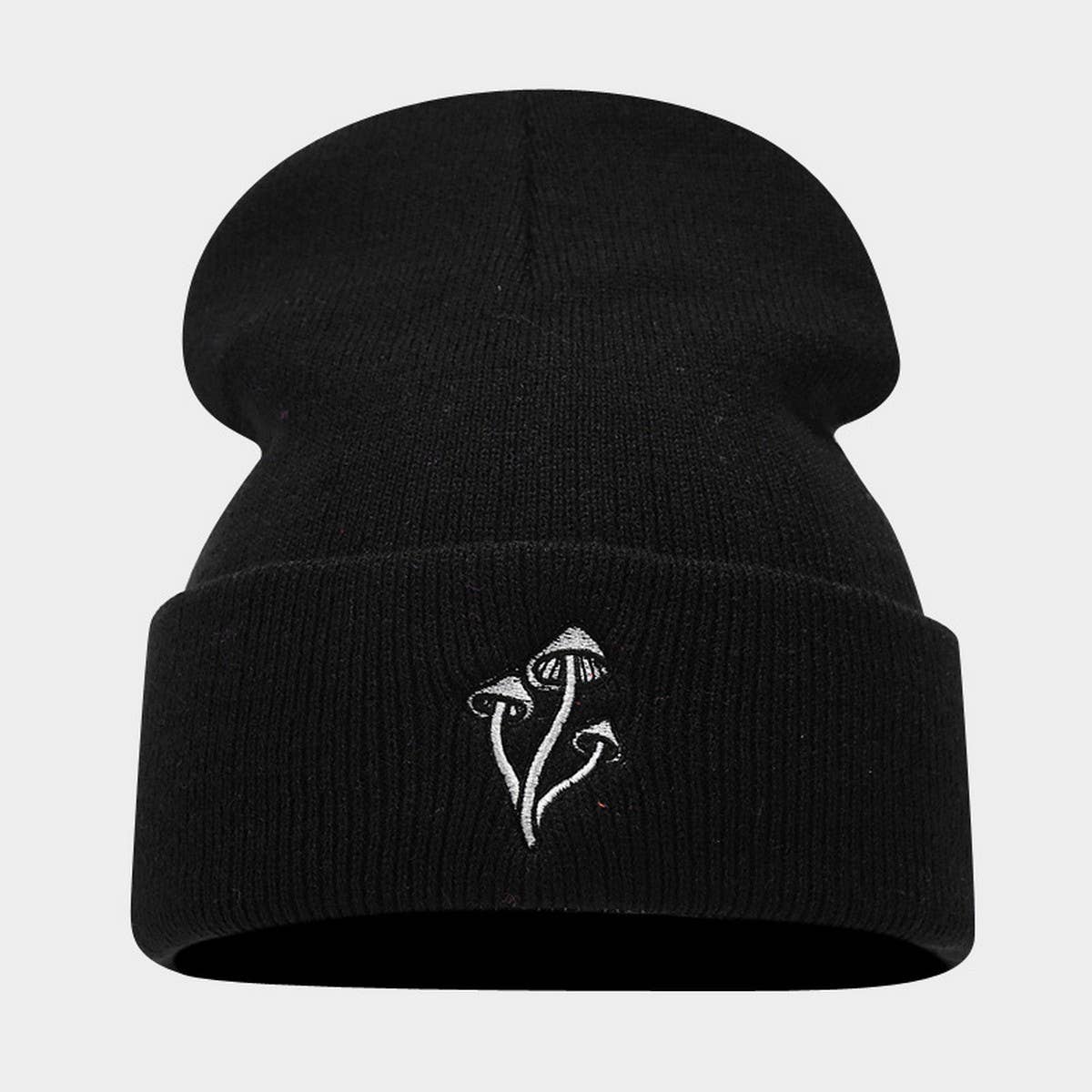 MUSHROOM EMBROIDERED KNITTED HAT SIMPLE _CWAH2089