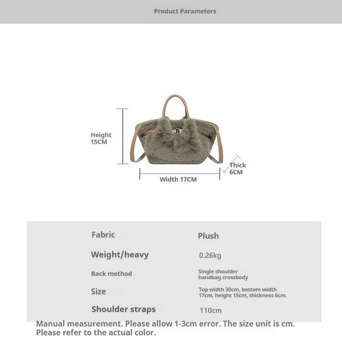 Fluffy Rabbit Fur Bag Korean Handbag Crossbody_CUAB00599