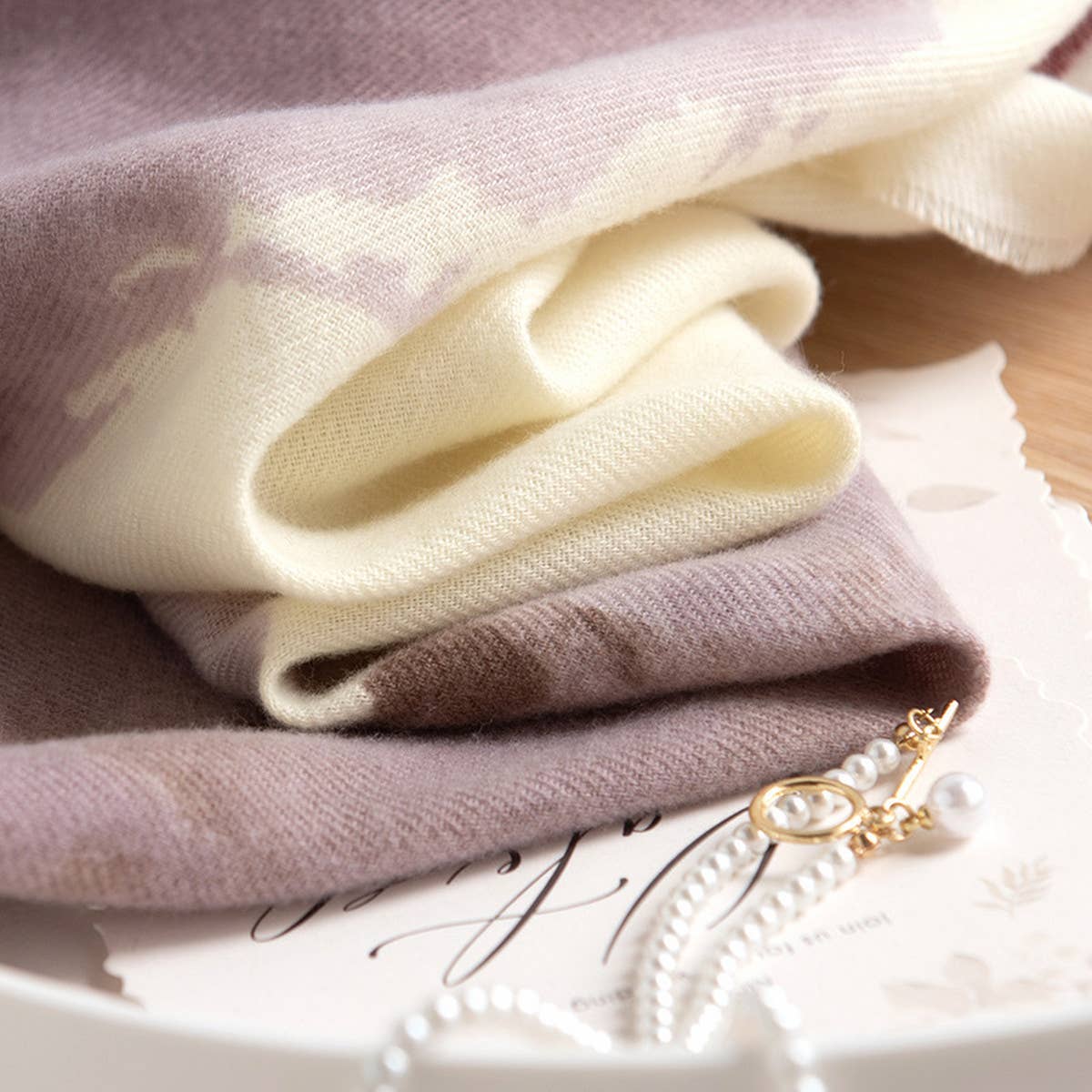 Ombre Scarf - Vintage Tassel Print Wrap for Women_CWASC0937