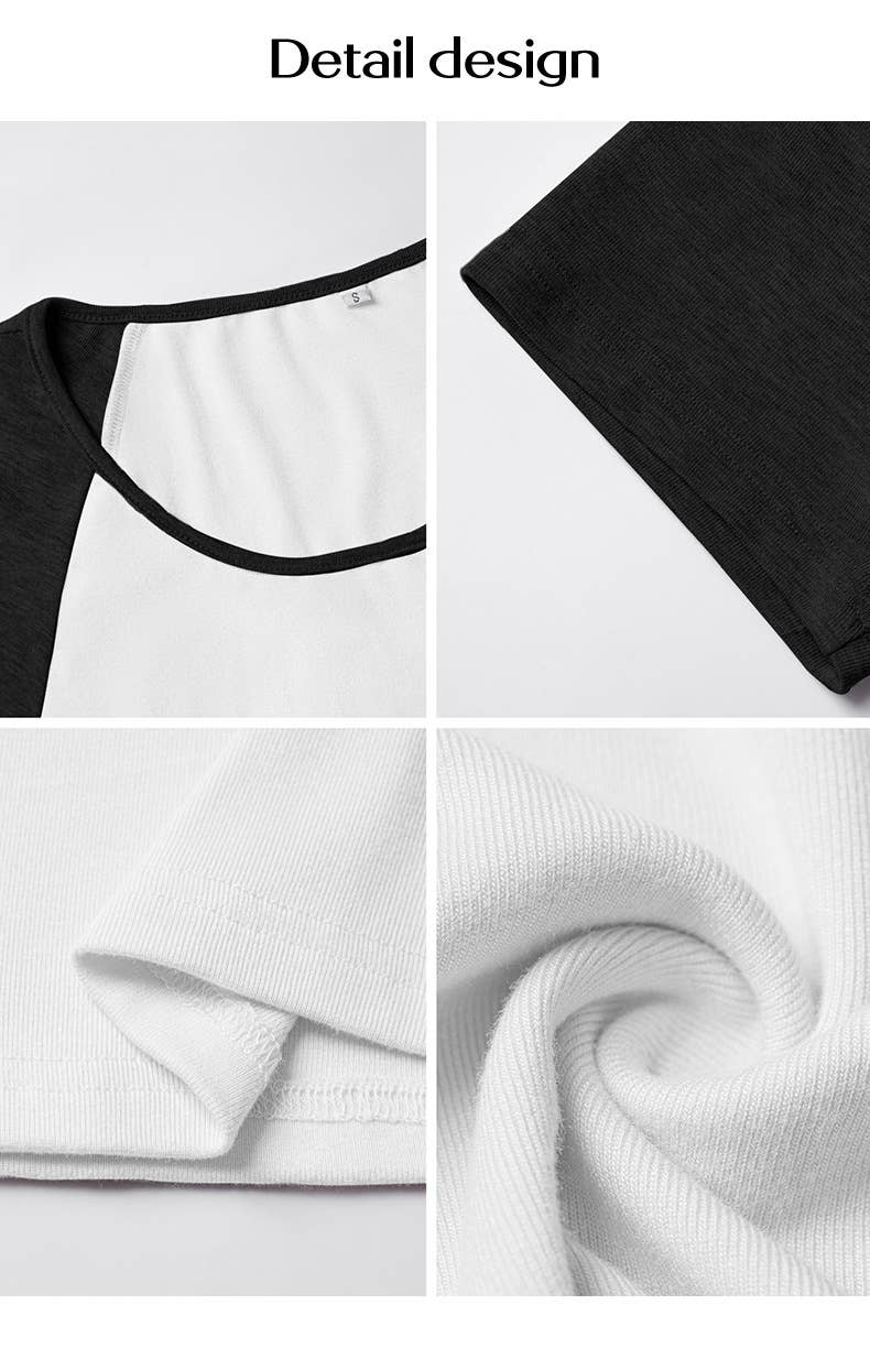 Sexy slim U-neck color short-sleeved pullover top