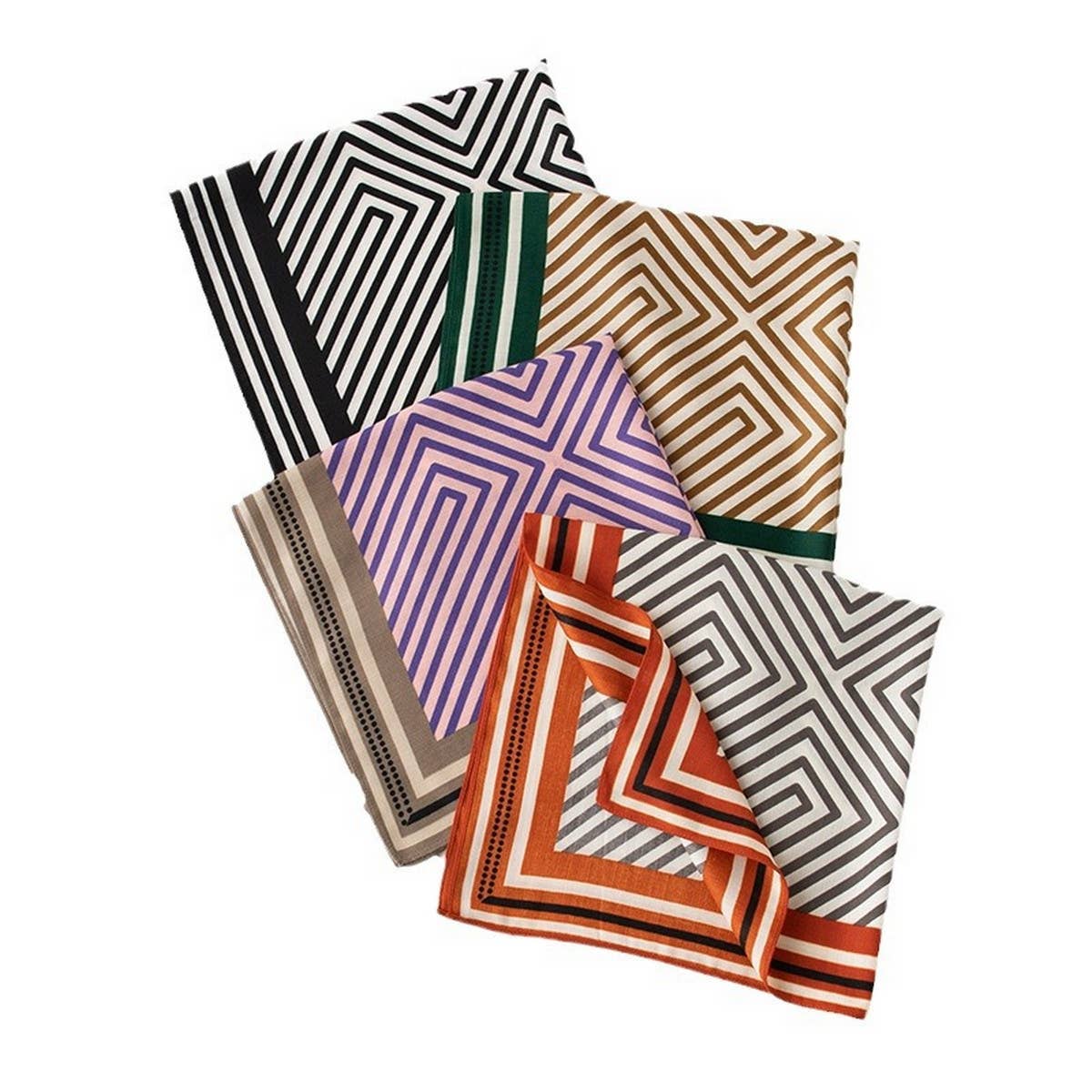 STRIPE PRINT VINTAGE SCARF_CWASC0933