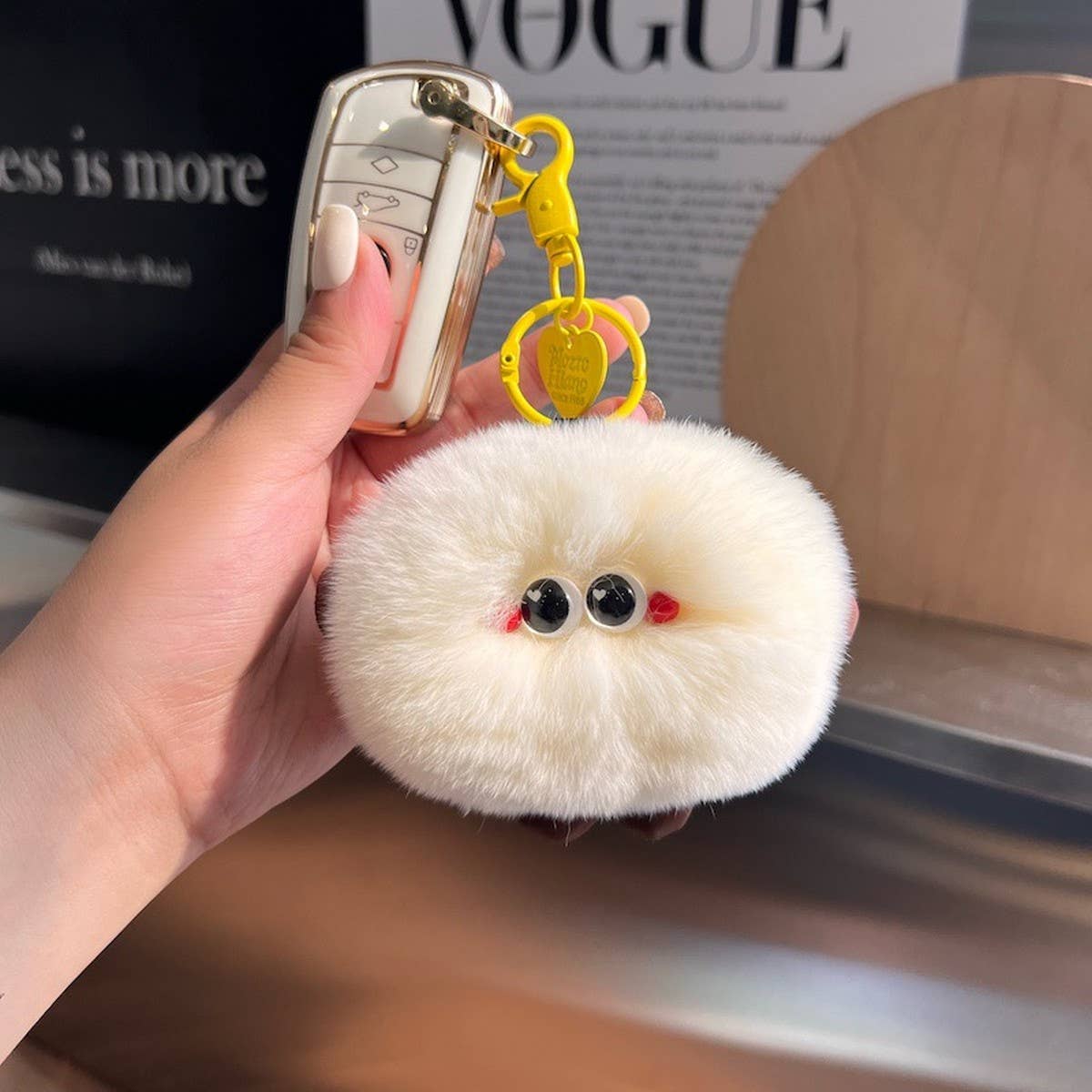 CUTE PLUSH BREAD CAR KEYCHAIN BAG ACCESSORIES