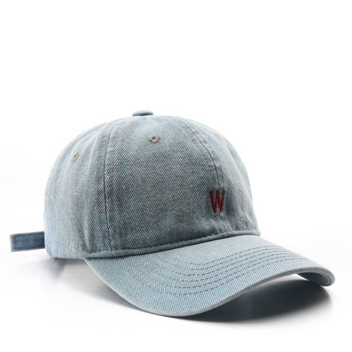 CWAH3213_VINTAGE DENIM LETTER EMBROIDERY BASEBALL CAP
