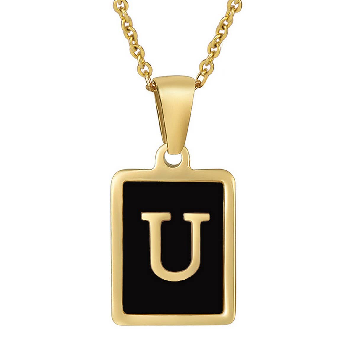 18K STAINLESS STEEL SQUARE 26 LETTER NECKLACE_CWAJE0679