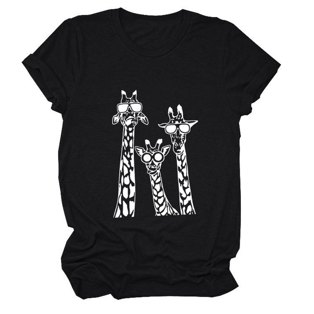 Women's Giraffe Print Casual Summer T-Shirt