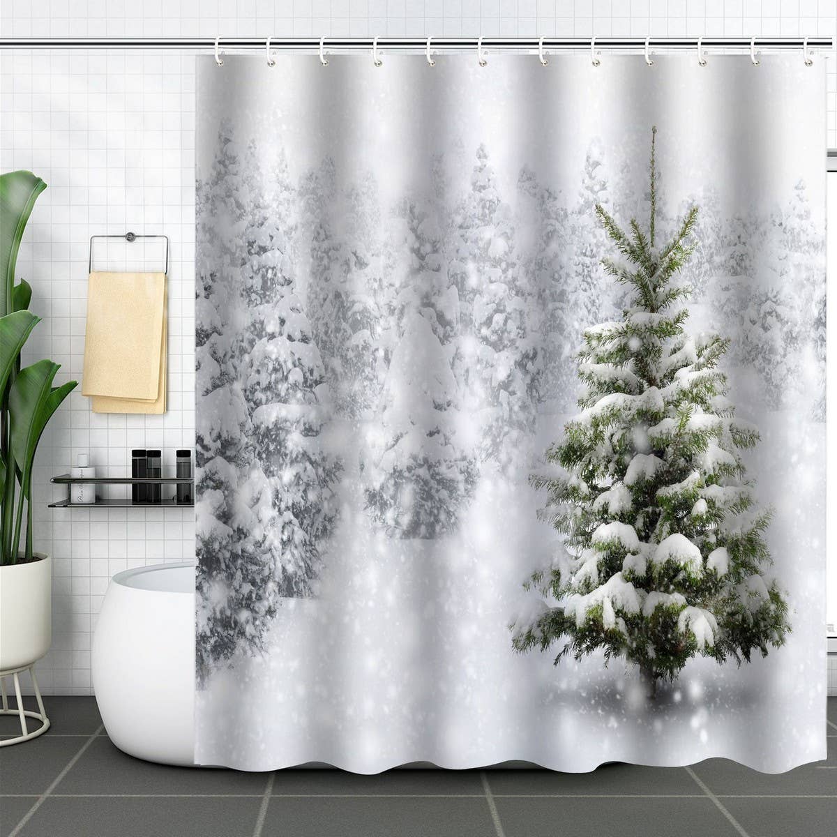 HOT SALE CHRISTMAS WATERPROOF SHOWER CURTAIN
