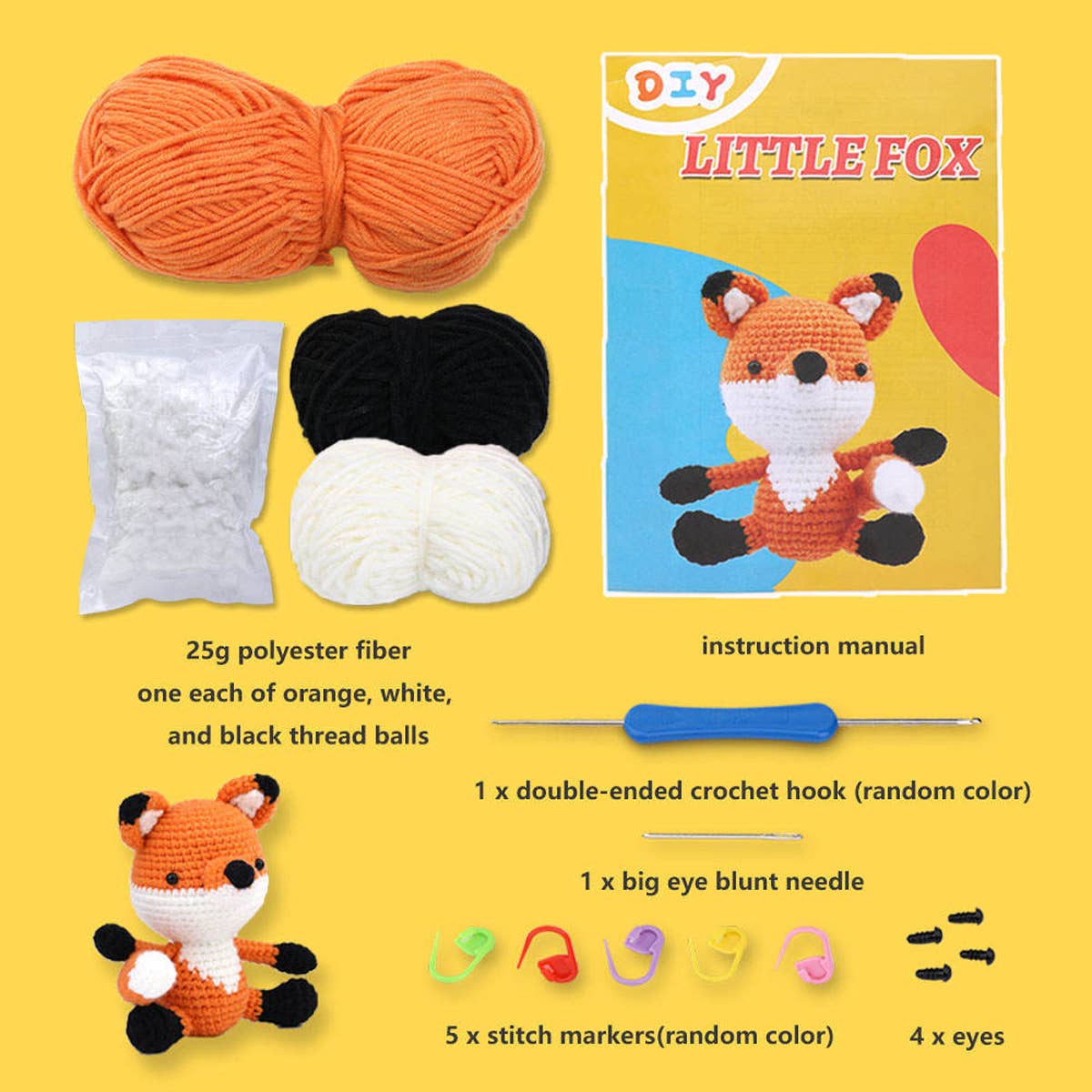 HANDMADE DIY DOLL CROCHET MATERIAL PACKAGE