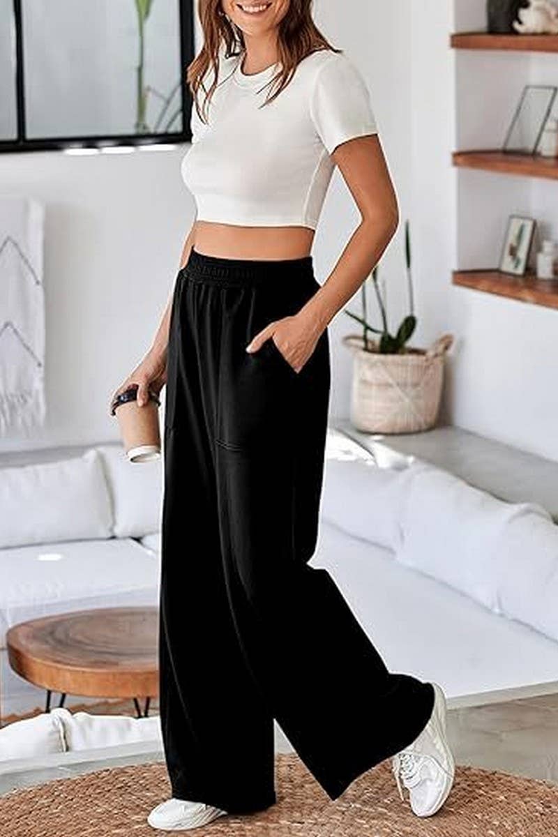 CWBLP1395_SOLID COLOR HIGH WAIST LOOSE WIDE LEG TROUSERS