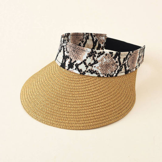 STRAW PYTHON PATTERN COLORBLOCK VISOR_CWAH1431