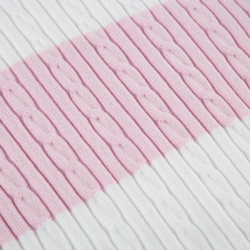 V-NECK SLOUCHY TWIST FEATURE STRIPED SWEATER