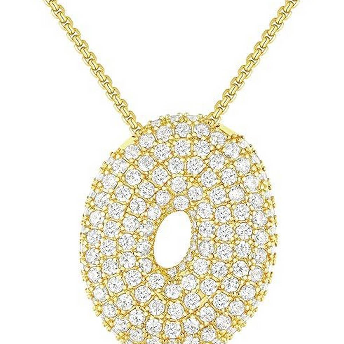 26 Letters Necklace - Copper Zirconia Pendant_CWMM5864