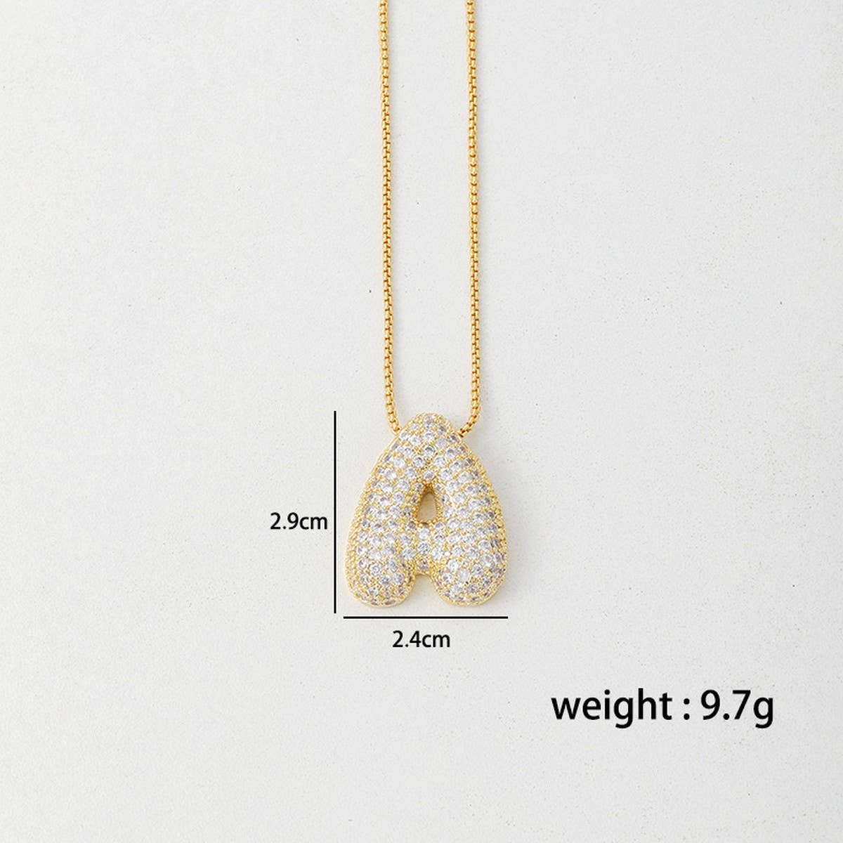 26 Letters Necklace - Copper Zirconia Pendant_CWMM5864