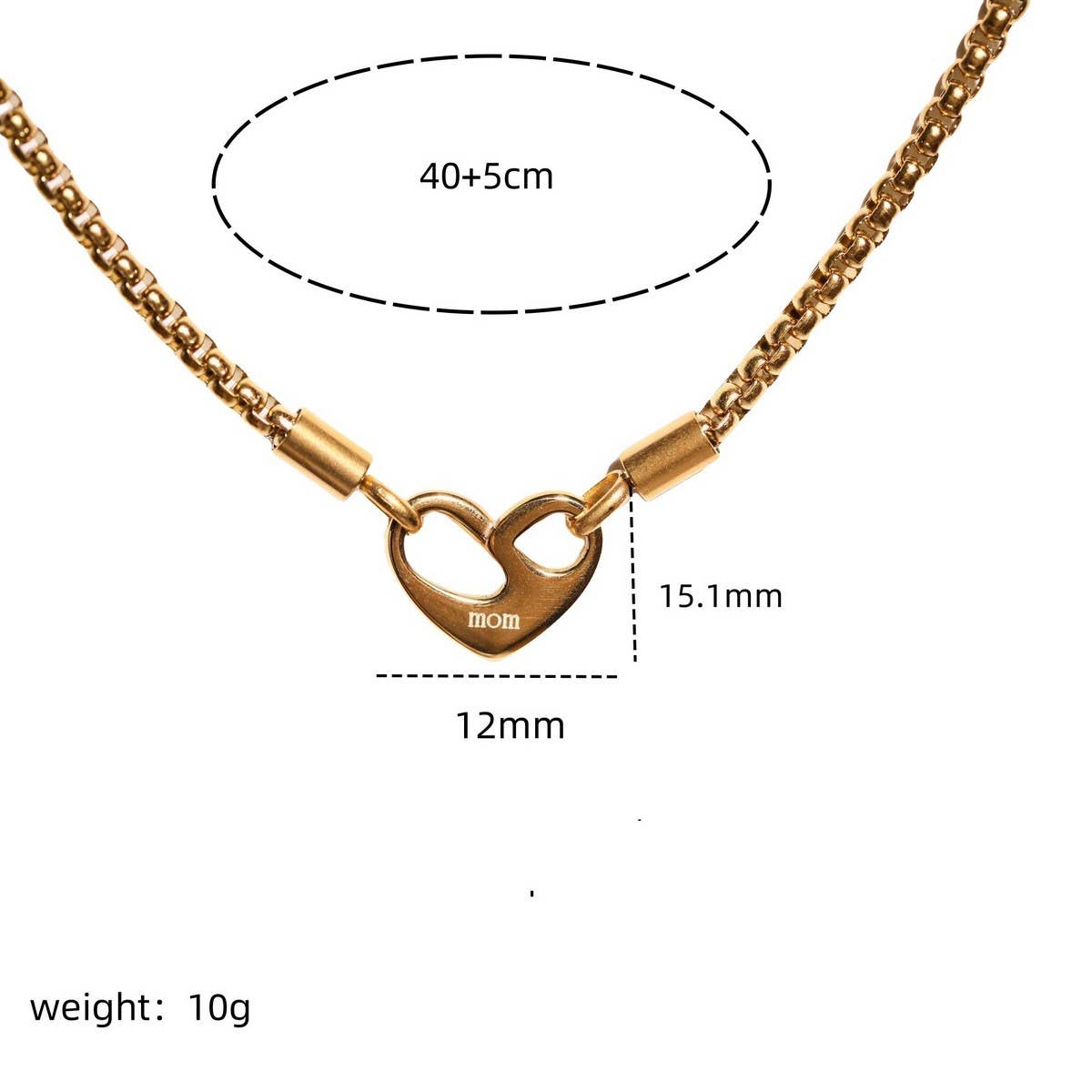 Stainless Steel Heart Necklace Pendant Necklace_CWMM5588