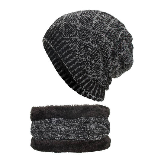 VELVET SUIT DIAMOND BIB PULLOVER HAT KNIT HAT