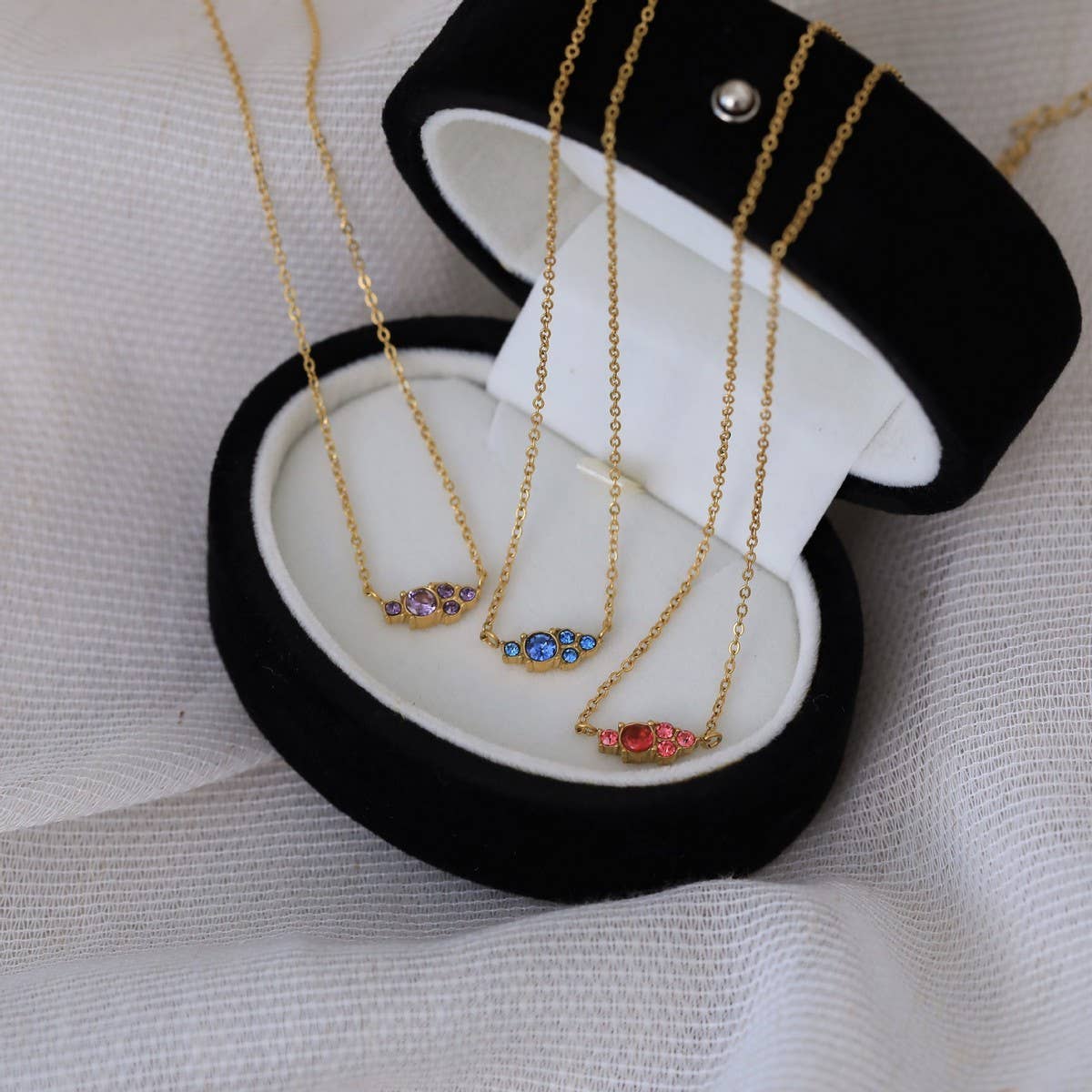 Classic Simple Colorful Birthstone Necklace