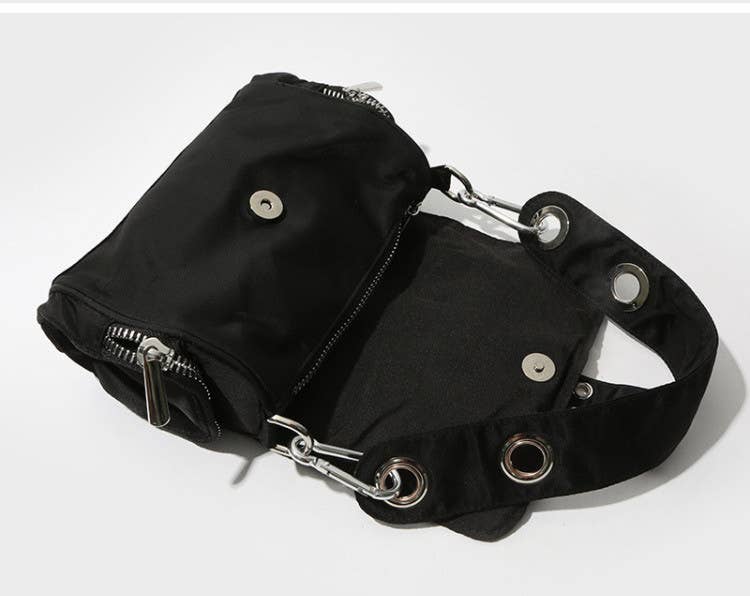 Retro double-button Oxford fabric square bag