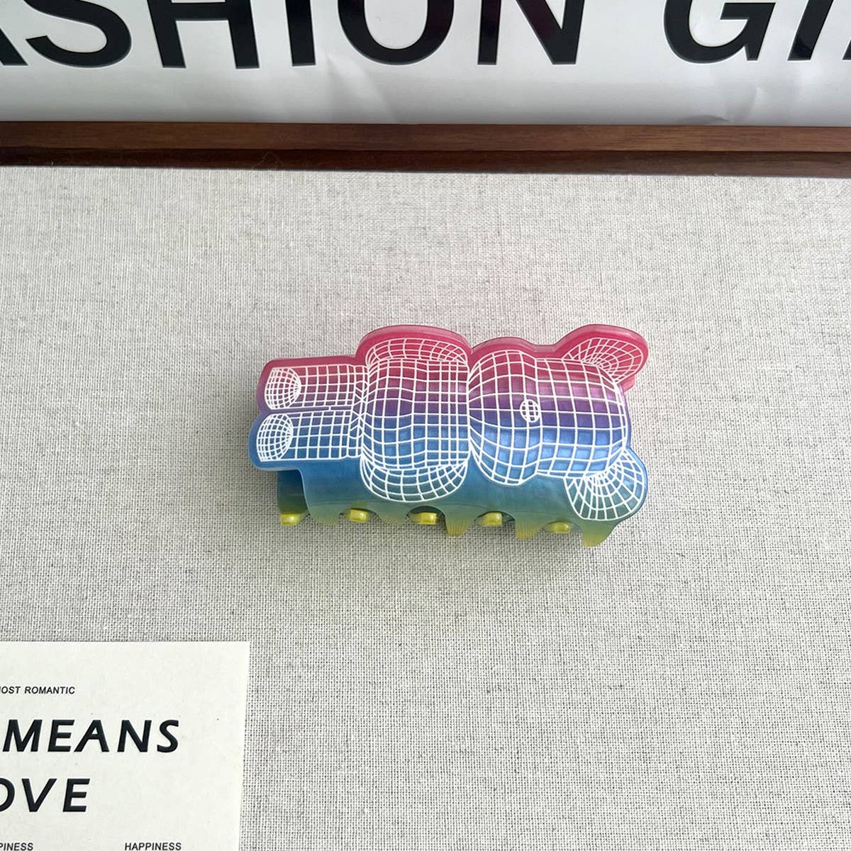 Gradient Bear & Mermaid Claw Clip ? Hand-painted