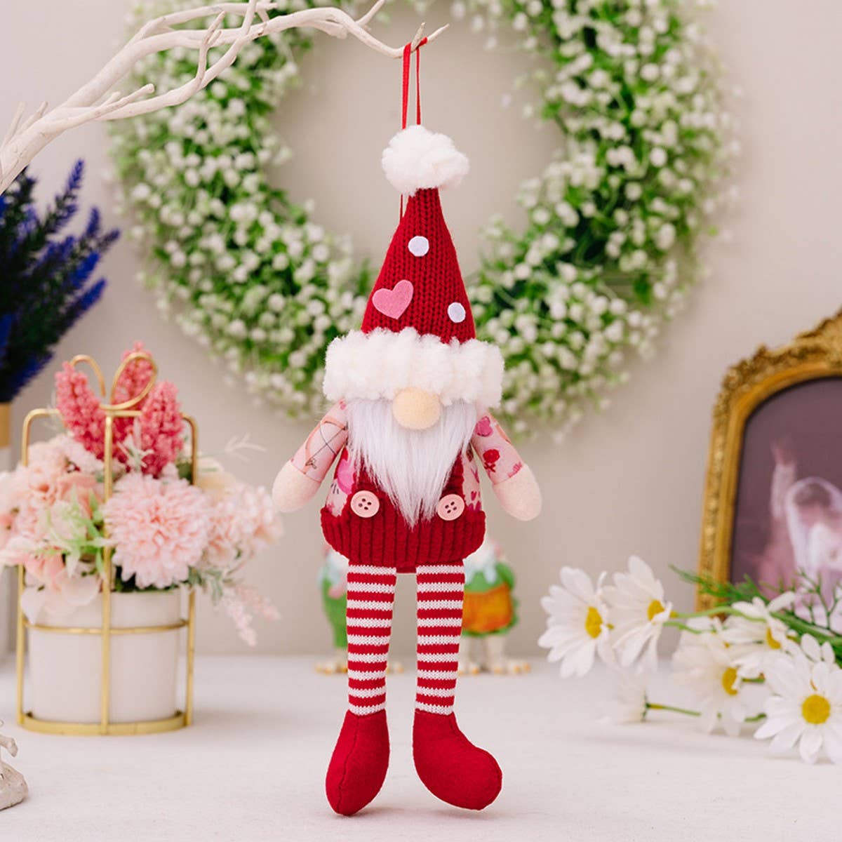 CWMM10274_VALENTINE KNIT RUDOLPH HANGING PLUSH DOLL