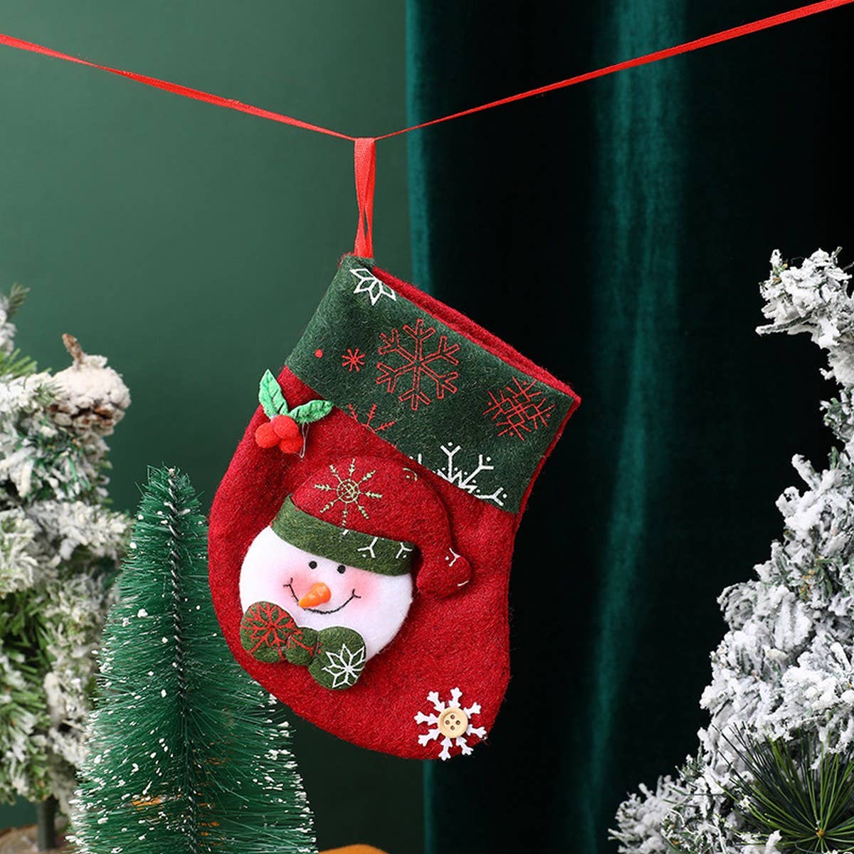 SEQUINED 3D SANTA CLAUS CHRISTMAS STOCKINGS