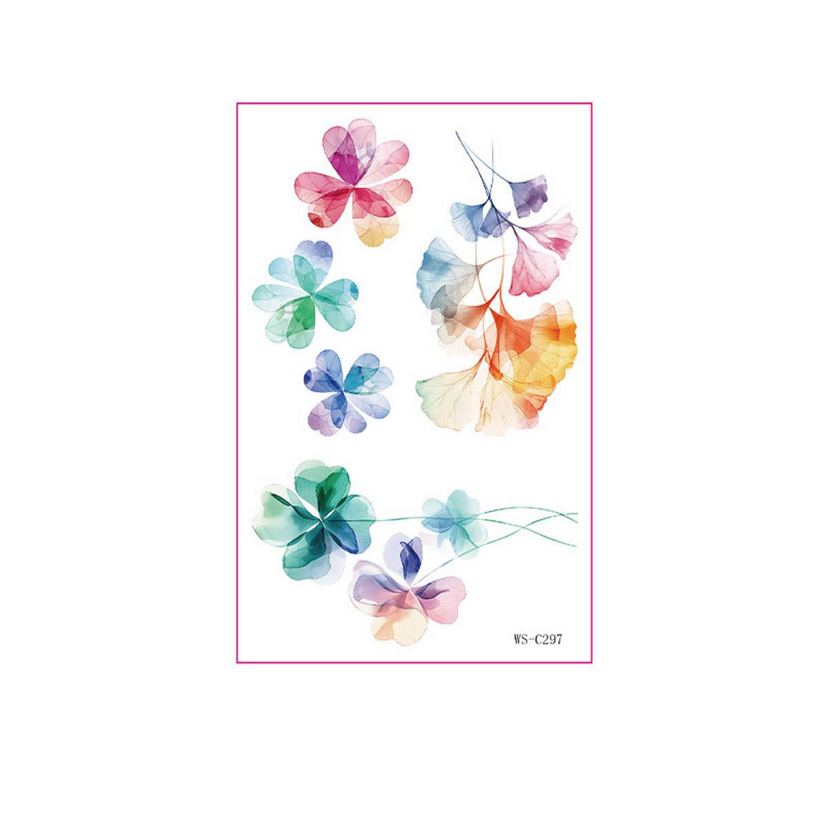 Watercolor Flower Tattoos for Hand & Collarbone