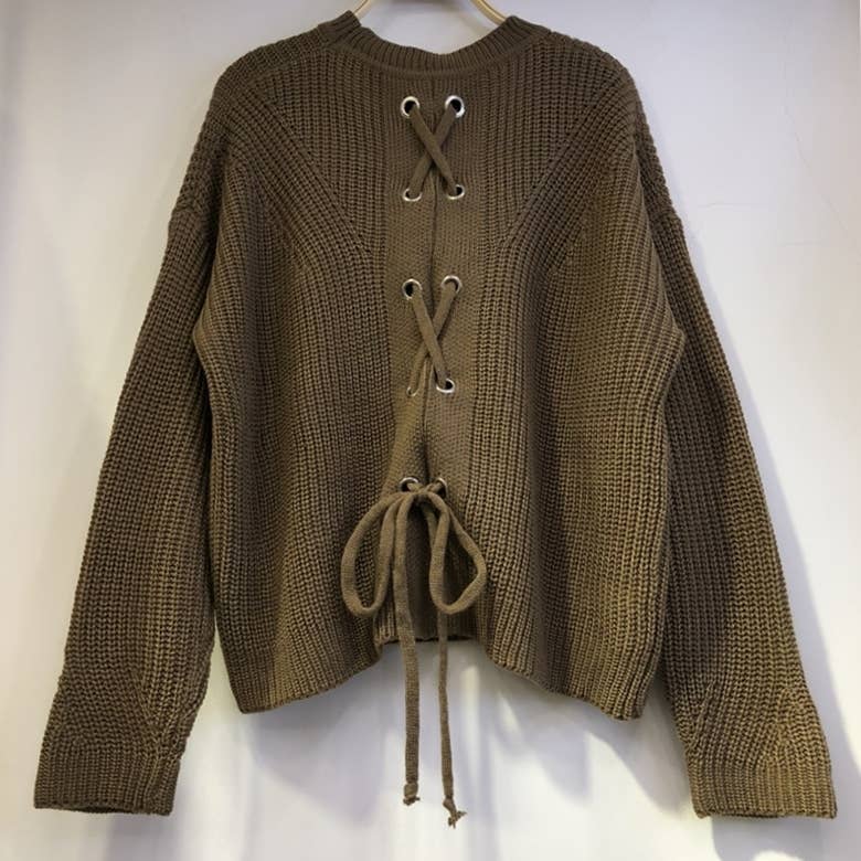 WOMEN'S LOOSE KNIT SWEATER CREW NECK KNIT SWEATER