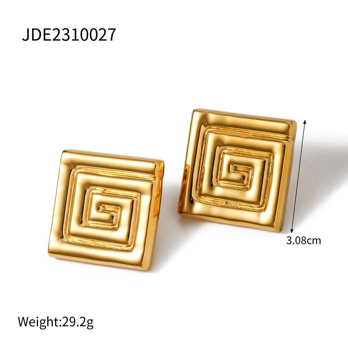 SIMPLE AND STYLISH 18K GOLD SPIRAL EARRINGS