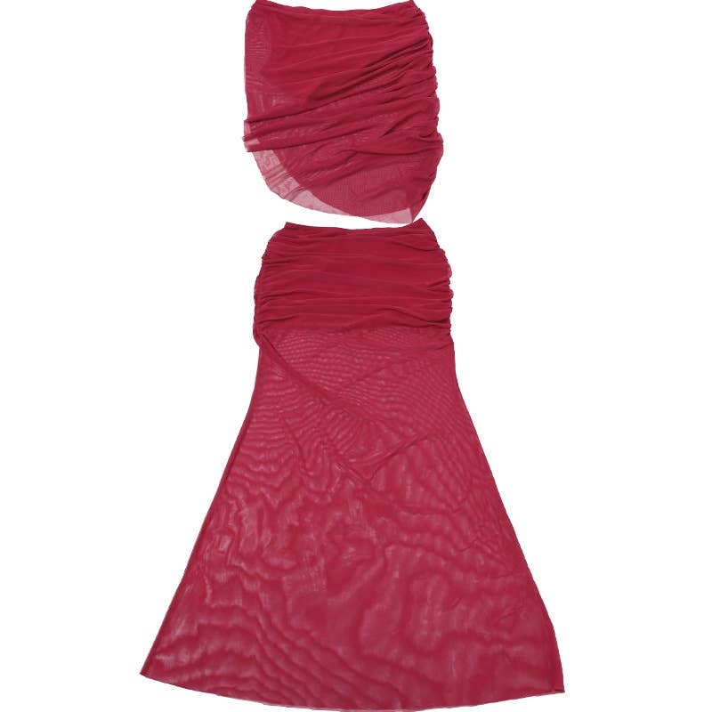 Sexy Off-Shoulder Crop Top with Bodycon Skirt Set