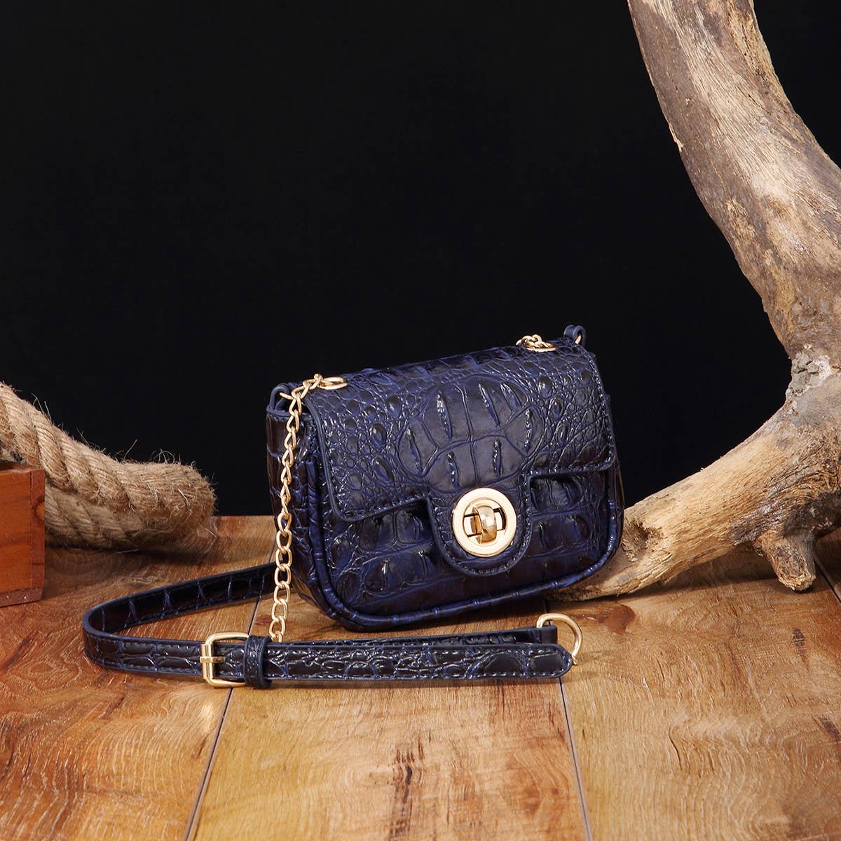 WOMEN MULTI-COLOR CROCODILE PATTERN SHOULDER BAG_CWAB2596