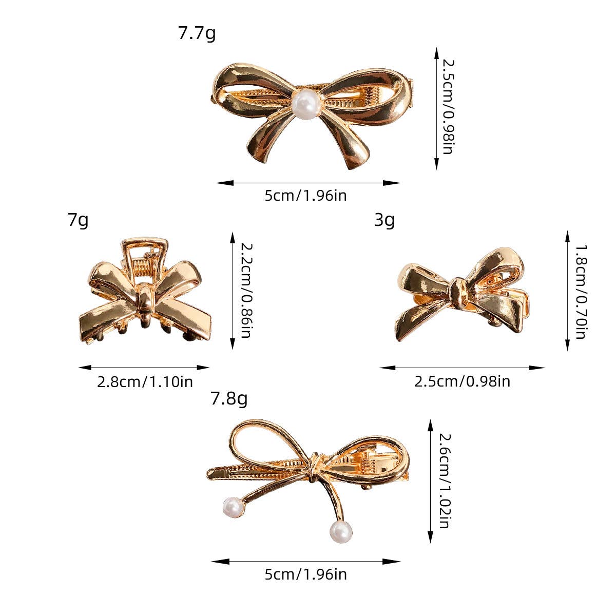 High-end and elegant bow alloy hair clips