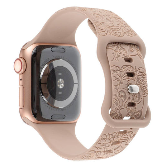 ENGRAVED CHECKERED SILICONE APPLE WATCH9-1 STRAP