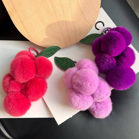 CWMM10410_PURPLE GRAPE KEYCHAIN CUTE BAG CHARM