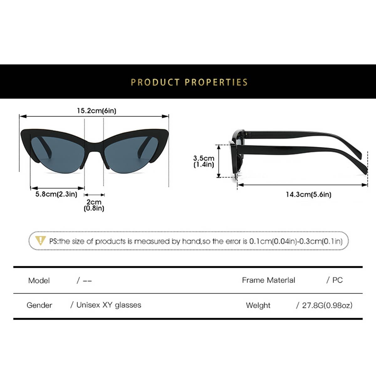 HALF FRAME CAT EYE CANDY COLOR SUNGLASSES