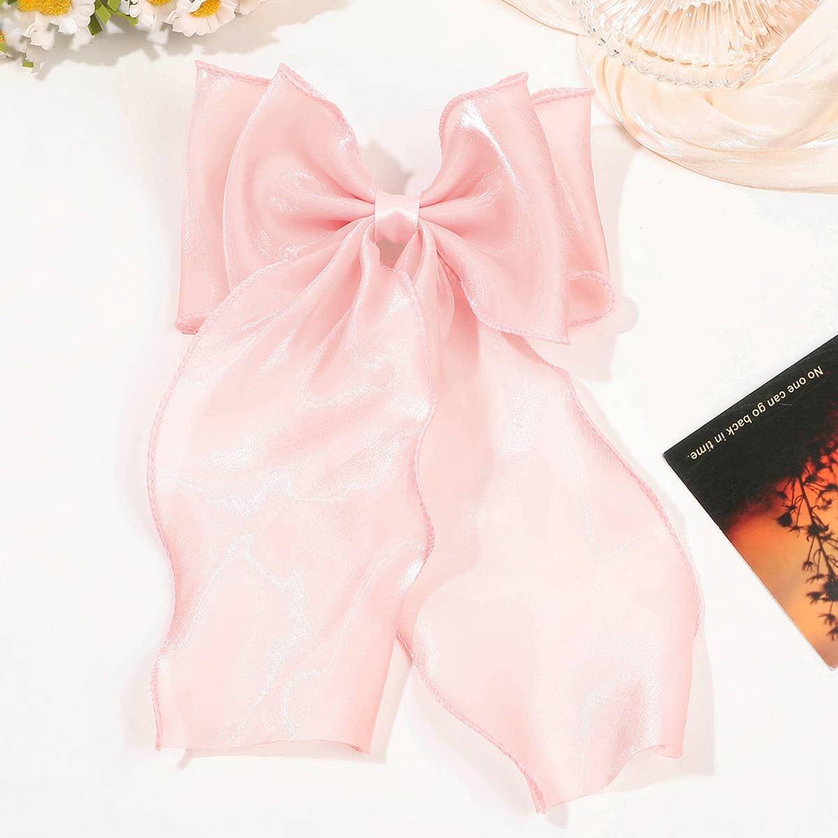 SHINY SILK RIBBON BOW HAIRPIN_CWAHA1631