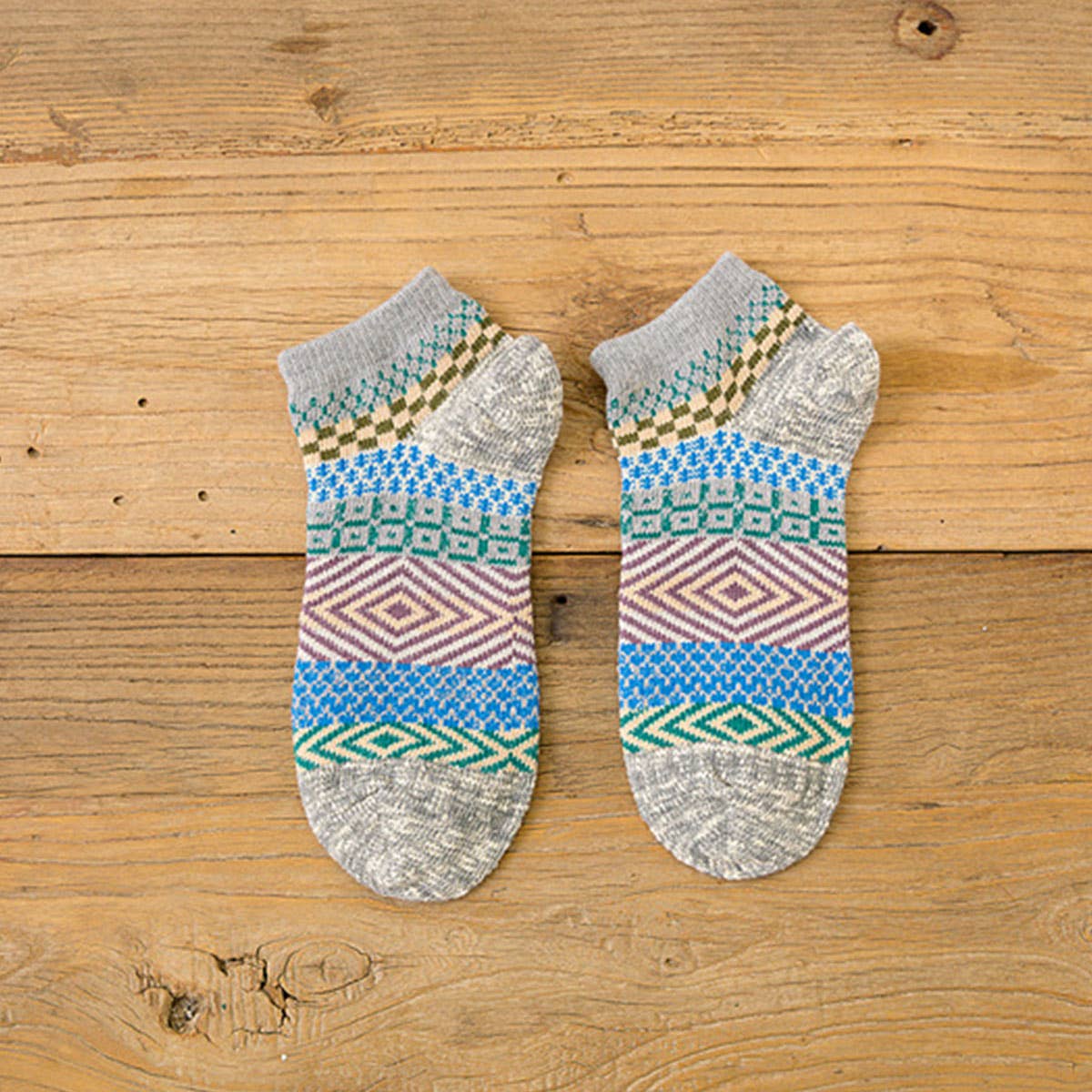 5PCS/SET ALPACA VINTAGE FLORAL PATTERN SOCKS_CWMS0207