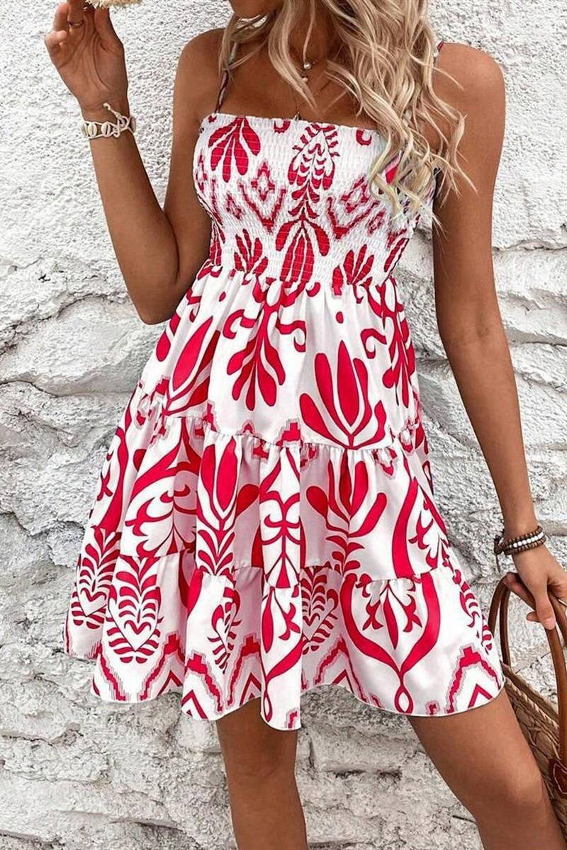 CWDSD8385_WAISTED PRINCESS PUFF SLEEVE MINI SLIP DRESS