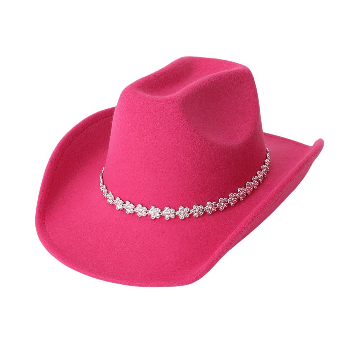 Rhinestone Wool Felt Western Cowboy Fedora Hat_CWAH3637