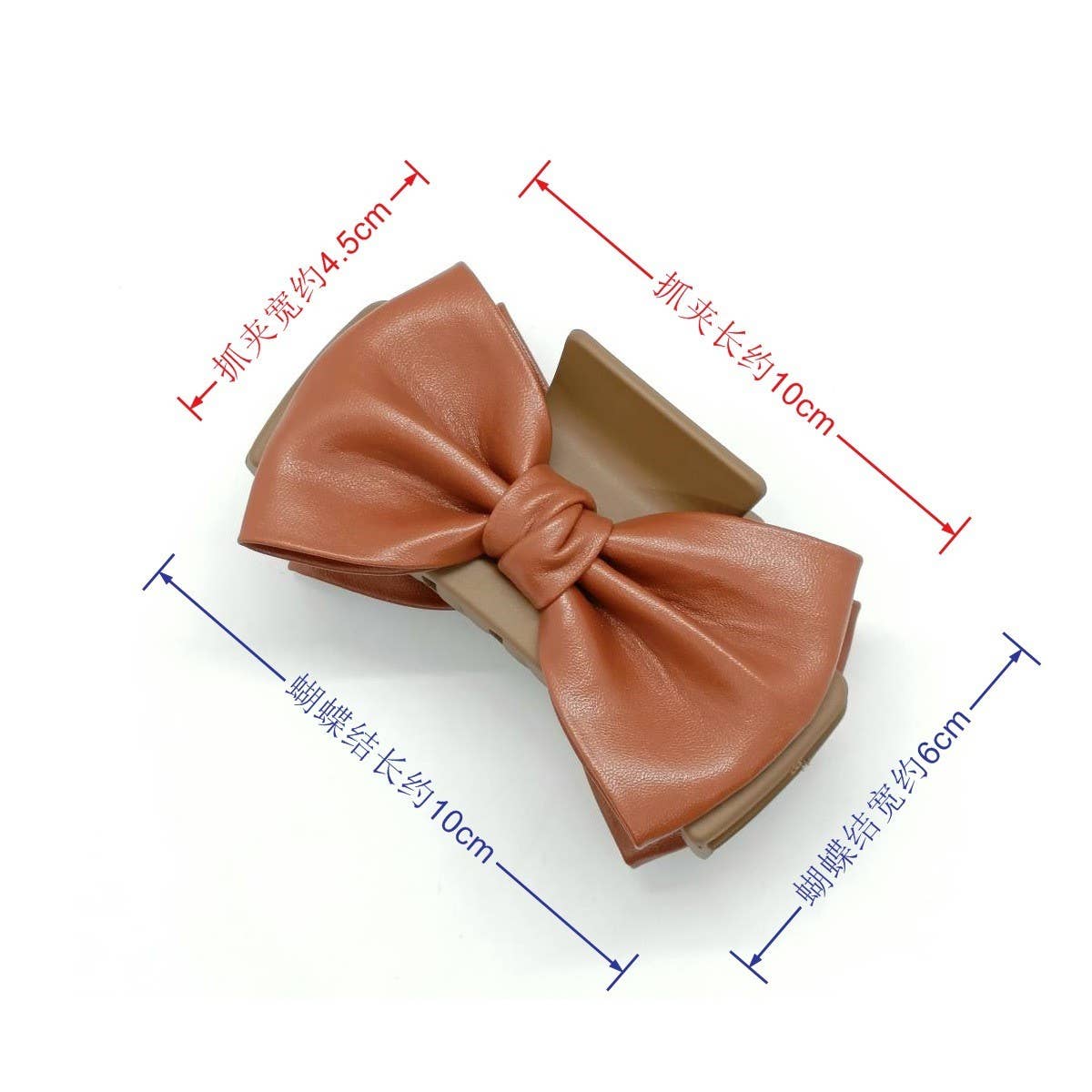 Large Retro PU Leather Double-Sided Bow Clip_CWAHA6375