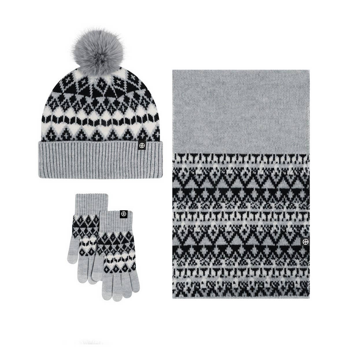 NEW KNITTED HAT, SCARF AND GLOVES THREE-PIECE SET